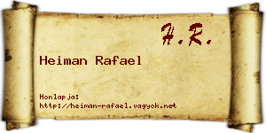 Heiman Rafael névjegykártya